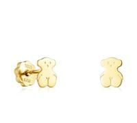 TOUS Pendientes de Oro Amarillo de 18kt para Bebés y Niña, con Motivo de Oso, Discreto y Clásico, Colección Baby