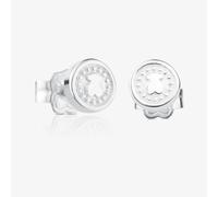 TOUS Pendientes de Plata de Primera Ley para Mujer con Cierre a Presión y Motivo de 0,6cm, Sencillez y Elegancia, Colección Aura