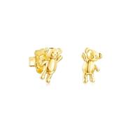 TOUS Pendientes de Plata de Primera Ley con Baño de Oro 18kt para Mujer, Colección Teddy Bear