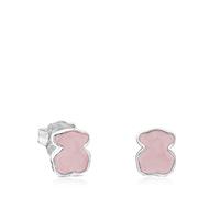 TOUS Pendientes de Plata de Primera Ley para Mujer con Cierre a Presión y Motivo de 9mm en Gema Preciosa, Versátil y Elegante, Colección Color