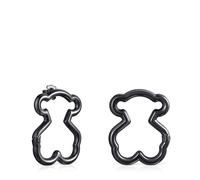 Tous - Pendientes Grandes Oso De Plata Dark Silver Hold - Plateado