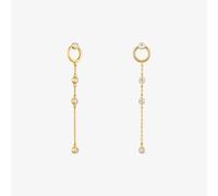 Tous - Pendientes Largos Con Baño De Oro 18 Kt Sobre Plata Y Diamantes Creados En Laboratorio Straight Lgd - Transparente