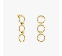 Tous - Pendientes Largos Con Baño De Oro 18 Kt Sobre Plata Y Diamantes Creados En Laboratorio Straight Lgd - Transparente