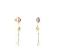 Tous - Pendientes Largos Con Baño De Oro 18 Kt Sobre Plata Y Gemas Fragile Nature - Dorado