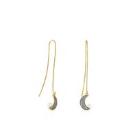 Tous - Pendientes Largos Luna Con Baño De Oro 18 Kt Sobre Plata, Diamantes Y Perla Nocturne - Dorado