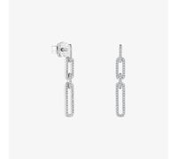 Tous - Pendientes Largos Ovales De Oro Blanco Con Diamantes Les Classiques - Transparente