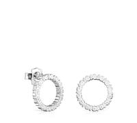 Tous - Pendientes Medianos Disco De Plata Straight - Plateado