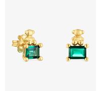 Tous - Pendientes Motivo Oso Con Baño De Oro 18 Kt Sobre Plata Y Esmeralda Creada En Laboratorio Bold Bear Lgg - Verde