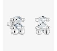 Tous - Pendientes Motivo Oso De Plata Y Cuarzo Cristal De Roca 14 Mm Color Bear - Transparente