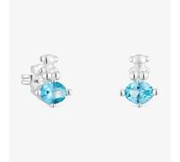 Tous - Pendientes Motivo Oso De Plata Y Zafiro Azul Creado En Laboratorio Bold Bear Lgg - Azul