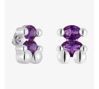 Tous - Pendientes Motivo Oso De Plata Y Zafiro Lila Creado En Laboratorio 23 Mm Color Bear Lgg - Lila