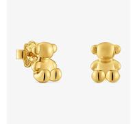 TOUS Pendientes para Mujer con Motivo de Oso con Baño de Oro 18 Kt sobre Plata de Primera Ley, 10 mm, Colección Bold Bear