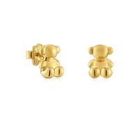 TOUS Pendientes para Mujer con Motivo de Oso con Baño de Oro 18 Kt sobre Plata de Primera Ley, 10 mm, Colección Bold Bear
