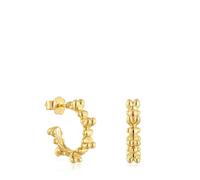 TOUS Pendientes para Mujer de Aro con Baño de Oro 18 Kt sobre Plata de Primera Ley, 12 mm, Colección Bold Bear