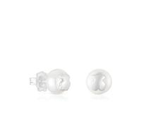 TOUS Pendientes para Mujer de Plata de Primera Ley y Perlas Cultivadas de Agua Dulce de 8 mm, Colección Icon Pearl
