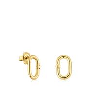 Tous - Pendientes Pequeños Con Baño De Oro 18 Kt Sobre Plata Hold Oval - Dorado