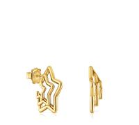 Tous - Pendientes Pequeños Triple Estrella Con Baño De Oro 18 Kt Sobre Plata Bickie - Dorado