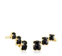 Tous - Pendientes Trepadores Con Baño De Oro 18 Kt Sobre Plata Y Motivos Oso Con Ónix Icon Color - Negro