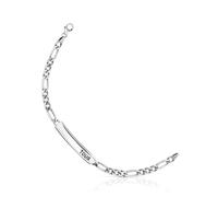 Tous - Pulsera Cadena Barbada De Plata Envejecida Tous Man - Plateado