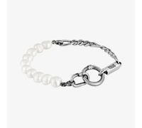 Tous - Pulsera Cadena Barbada De Plata Y Perlas Cultivadas Hold Man - Blanco