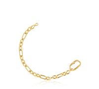 Tous - Pulsera Cadena Con Baño De Oro 18 Kt Sobre Plata Y Anilla Hold Oval - Dorado