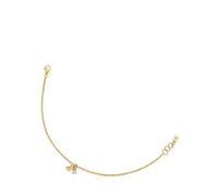 Tous - Pulsera Cadena Con Baño De Oro 18 Kt Sobre Plata Y Diamante Creado En Laboratorio Bold Bear Lgd - Transparente