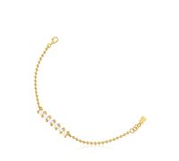 Tous - Pulsera Cadena Con Baño De Oro De 18 Kt Sobre Plata Y Perlas Cultivadas Gloss - Blanco