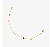 Tous - Pulsera Cadena De Oro 9 Kt Con Motivos Y Gemas Silueta - Multi