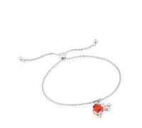 Tous - Pulsera Cadena Motivo Oso De Plata Y Zafiro Naranja Creado En Laboratorio Bold Bear Lgg - Naranja