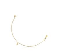 TOUS Pulsera Cadena para Mujer con Baño de Oro 18 Kt sobre Plata de Primera Ley y Anillas Ovales, Colección Bold Bear