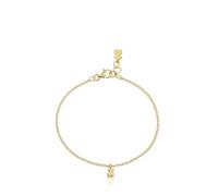 TOUS Pulsera Cadena para Mujer con Baño de Oro 18 Kt sobre Plata de Primera Ley y Anillas Redondas, Colección Bold Bear