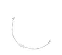 TOUS Pulsera Cadena para Mujer de Plata de Primera Ley, Motivo Oso y Perla Cultivada, Colección Sweet Dolls