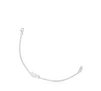 TOUS Pulsera Cadena para Mujer de Plata de Primera Ley, Motivo Oso y Perla Cultivada, Colección Sweet Dolls