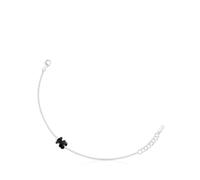 TOUS Pulsera Cadena para Mujer de Plata de Primera Ley y Motivo Oso en Ónix, Colección Icon Color