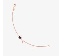 Tous - Pulsera Con Baño De Oro Rosa 18 Kt Sobre Plata, Espinela Y Rubí Tratado Motivo Oso Motif - Negro