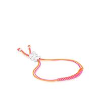 Tous - Pulsera De Cordón Fucsia Y Naranja Con Oso De Plata Bold Bear - Multi
