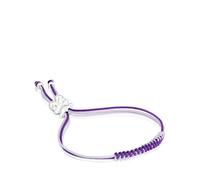 Tous - Pulsera De Cordón Lila Y Malva Con Oso De Plata Bold Bear - Lila