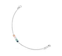 TOUS Pulsera de Plata de Primera Ley para Mujer con Gemas de Cuarzo de 2cm, 17,5cm de Largo, Elegante y Original, Colección Mini Color