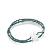 TOUS Pulsera Elástica Azul para Mujer con Estrella de Plata de Primera Ley, Colección Sweet Dolls