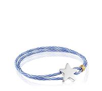 TOUS Pulsera Elástica Azul para Mujer con Motivo de Estrella de Plata de Primera Ley, Colección Sweet Dolls