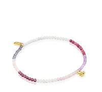 Tous - Pulsera Elástica Con Baño De Oro 18 Kt Sobre Plata Y Gemas Rosadas Bold Bear - Rosa