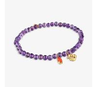 Tous - Pulsera Elástica Con Baño De Oro Sobre Plata, Amatista Y Cornalina Bold Bear - Lila