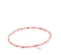 Tous - Pulsera Elástica Con Ópalo Rosa Y Corazón De Plata Tous Motivos - Rosa