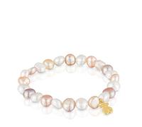Tous - Pulsera Elástica Con Perlas Cultivadas Rosadas Y Baño De Oro 18 Kt Sobre Plata Basics - Rosa