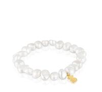 Tous - Pulsera Elástica Con Perlas Cultivadas Y Baño De Oro 18 Kt Sobre Plata Basics - Blanco