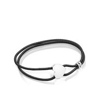 Tous - Pulsera Elástica Negra Con Corazón De Plata Sweet Dolls - Negro