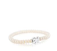 Tous - Pulsera De Perlas Y Motivo Oso De Plata Sweet Dolls - Blanco