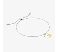 TOUS Pulsera de Plata de Primera Ley para Mujer con Doble Oso de 10mm en Plata y Baño en Oro y Cierre Deslizante, Colección Sweet Dolls