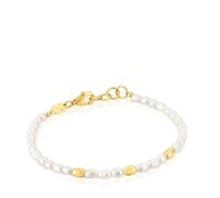 TOUS Pulsera para Mujer con Perlas Cultivadas y Baño de Oro de 18 Kt sobre Plata de Primera Ley, Colección Gloss