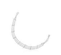 TOUS Pulsera Triple Cadena para Mujer de Plata de Primera Ley, Colección Basics